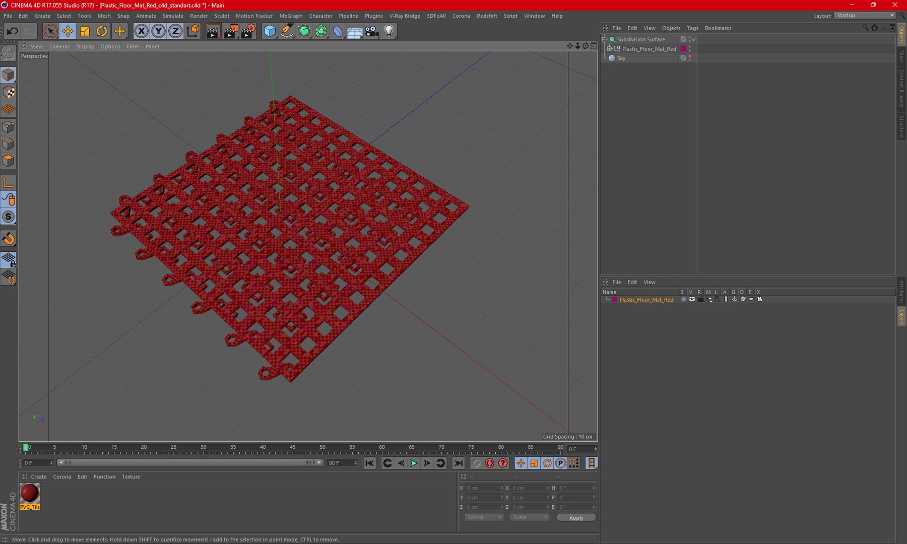 Plastic Floor Mat Red 3D Model - TurboSquid 2234493
