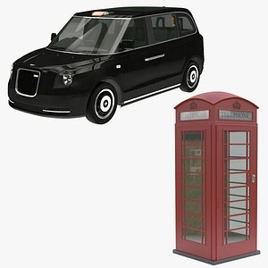 Red Telephone Box and LEVC London Taxi