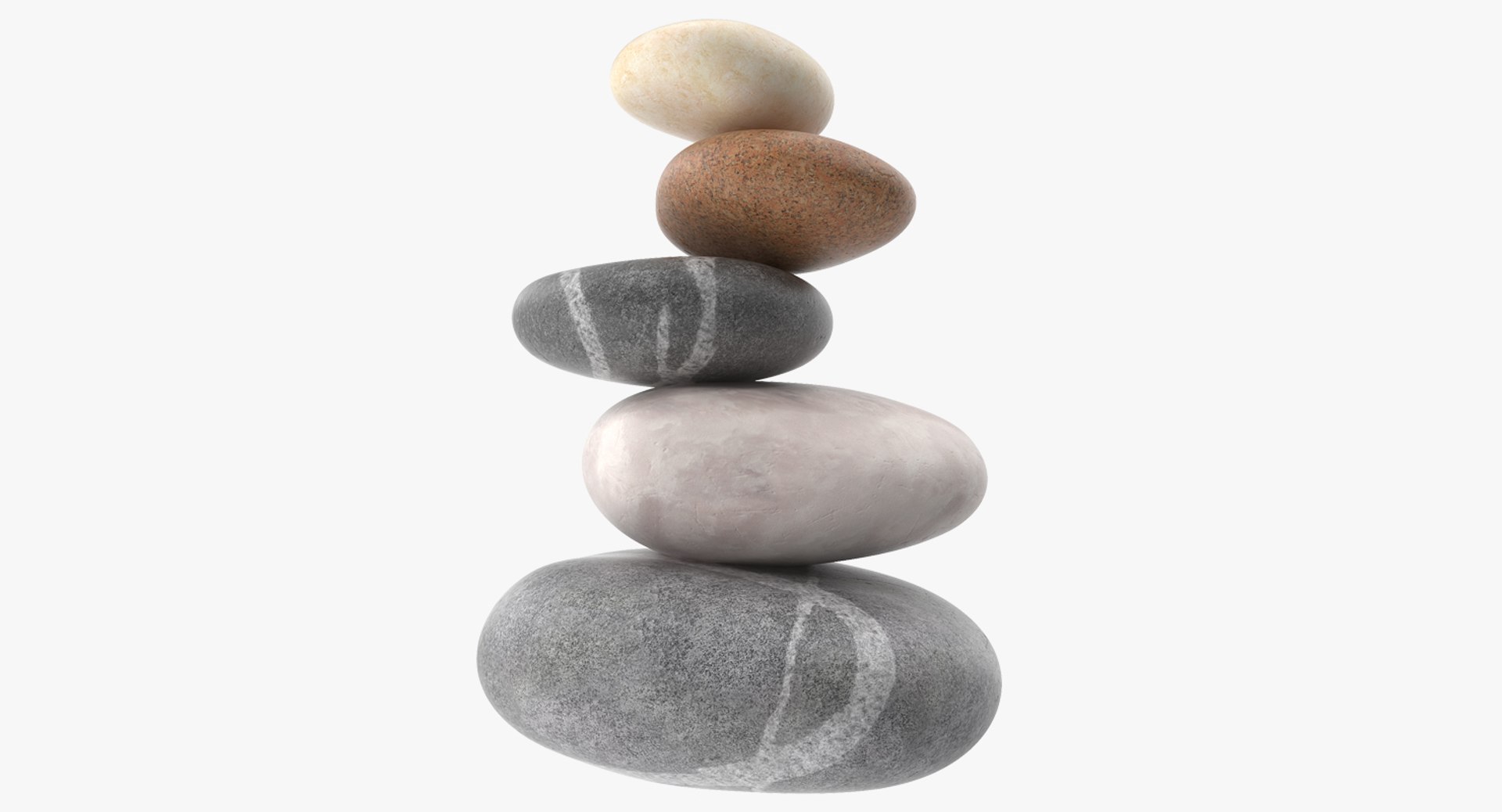 Zen Stones Stack 3D model preview