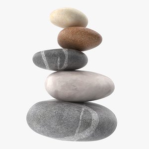 3D model zen stones stack