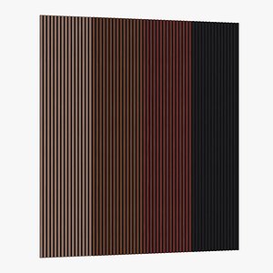 Decorative wooden slat wall panels 3D model