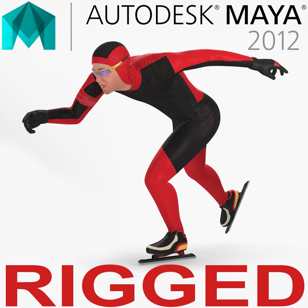 Speed Skater Generic Rigged for Maya 3D model preview