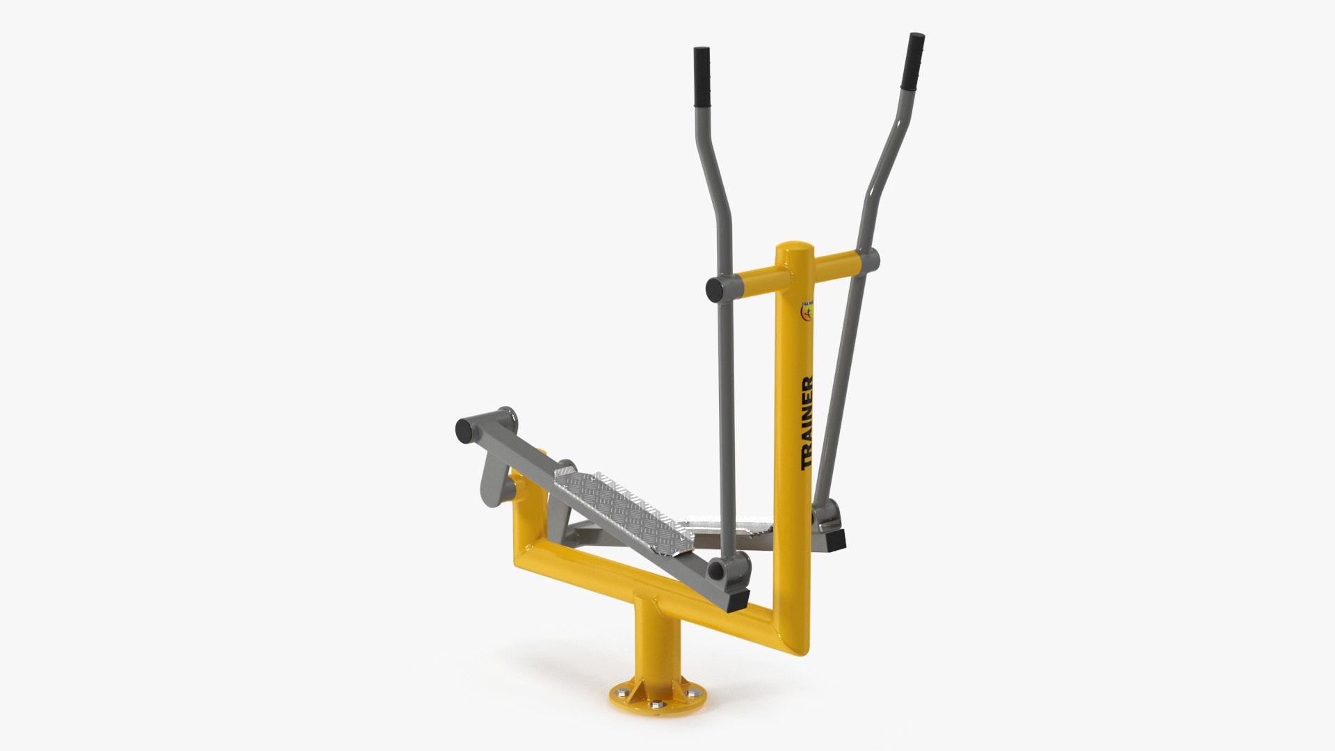 Elliptical Outdoor Cross Trainer Yellow 3D model preview