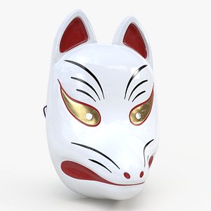 3D Japanese Kitsune mask model