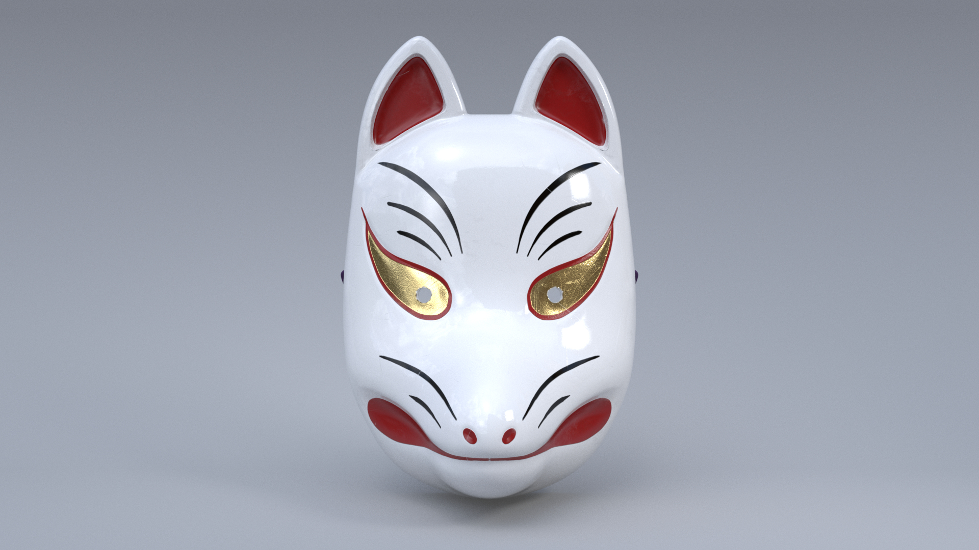 3D Japanese Kitsune mask model - TurboSquid 1737503