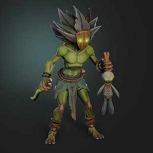 3D Shaman Stylized Character Rigged model