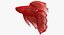 red crowntail betta fish 3D model
