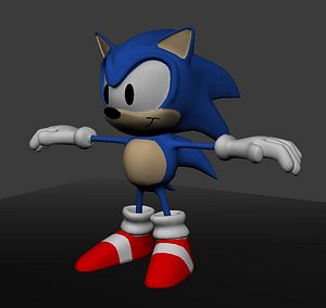 Sonic the Hedgehog (Classic) model & rig for Blender 3.x+