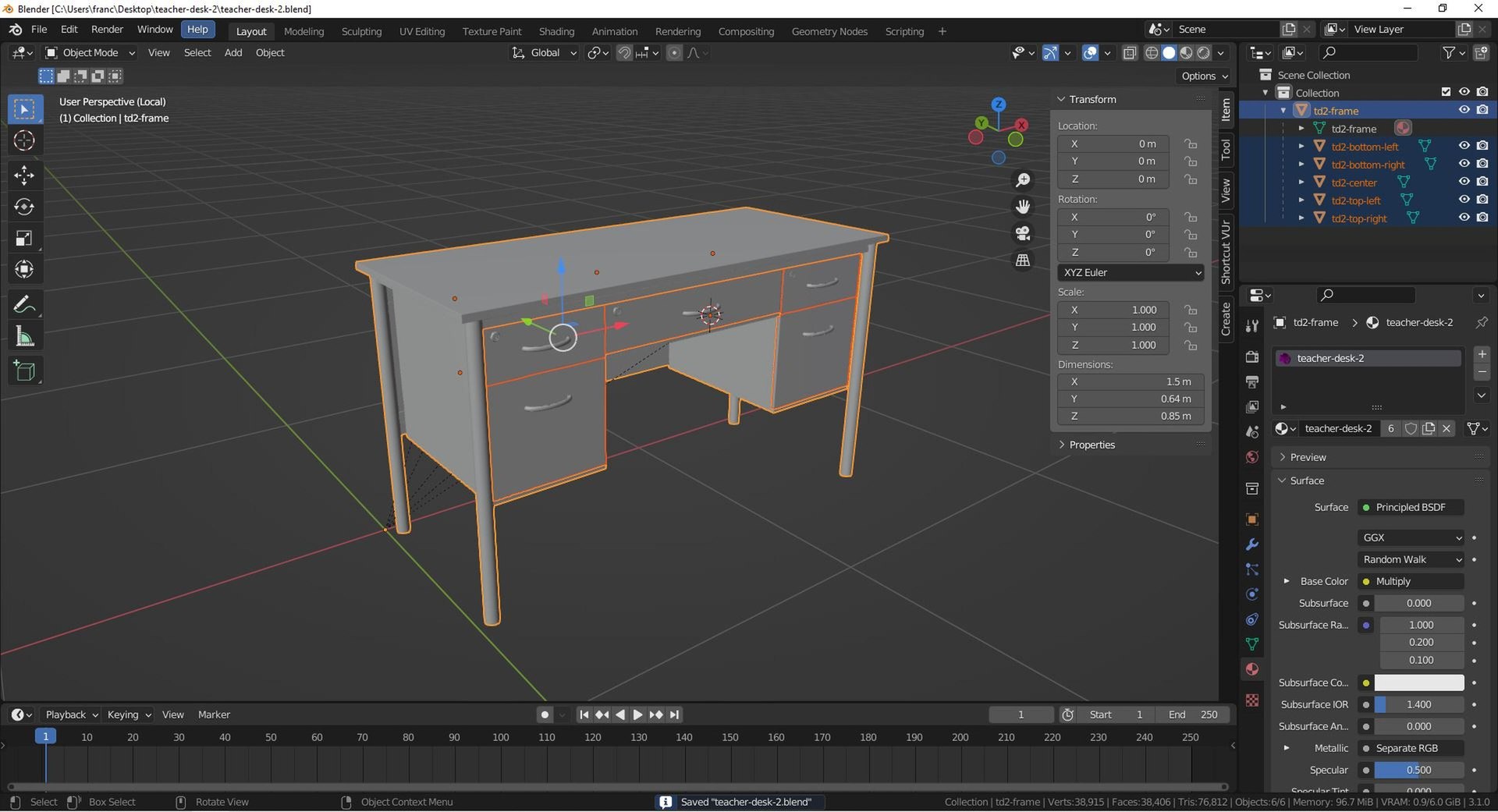 3D model Teacher desk 2 - TurboSquid 1928021
