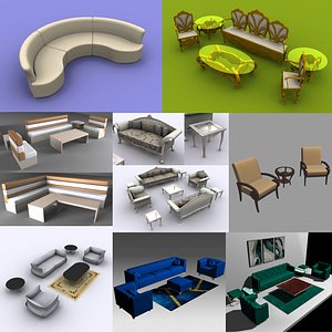 Sofa Set Collection 3D