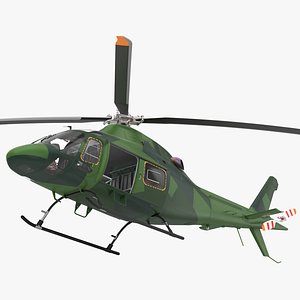 3D Army Helicopter AgustaWestland AW119 Rigged
