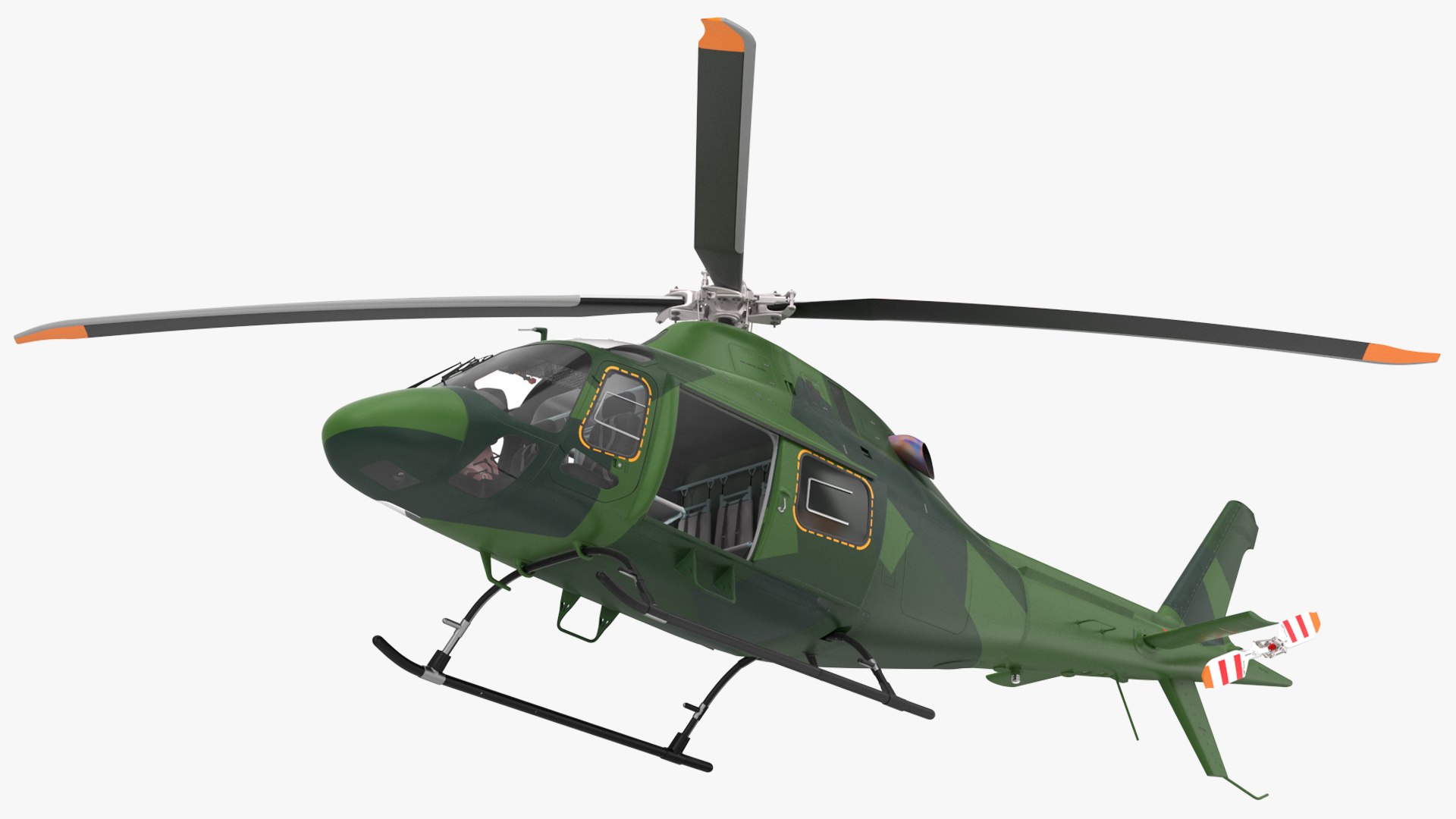 Army Helicopter AgustaWestland AW119 Rigged 3D model preview