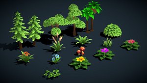 3D Stylized Lowpoly Nature Assets Pack VOL-1
