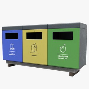 Realistic Metal Street Trash Bin Vol 06 Game Ready PBR