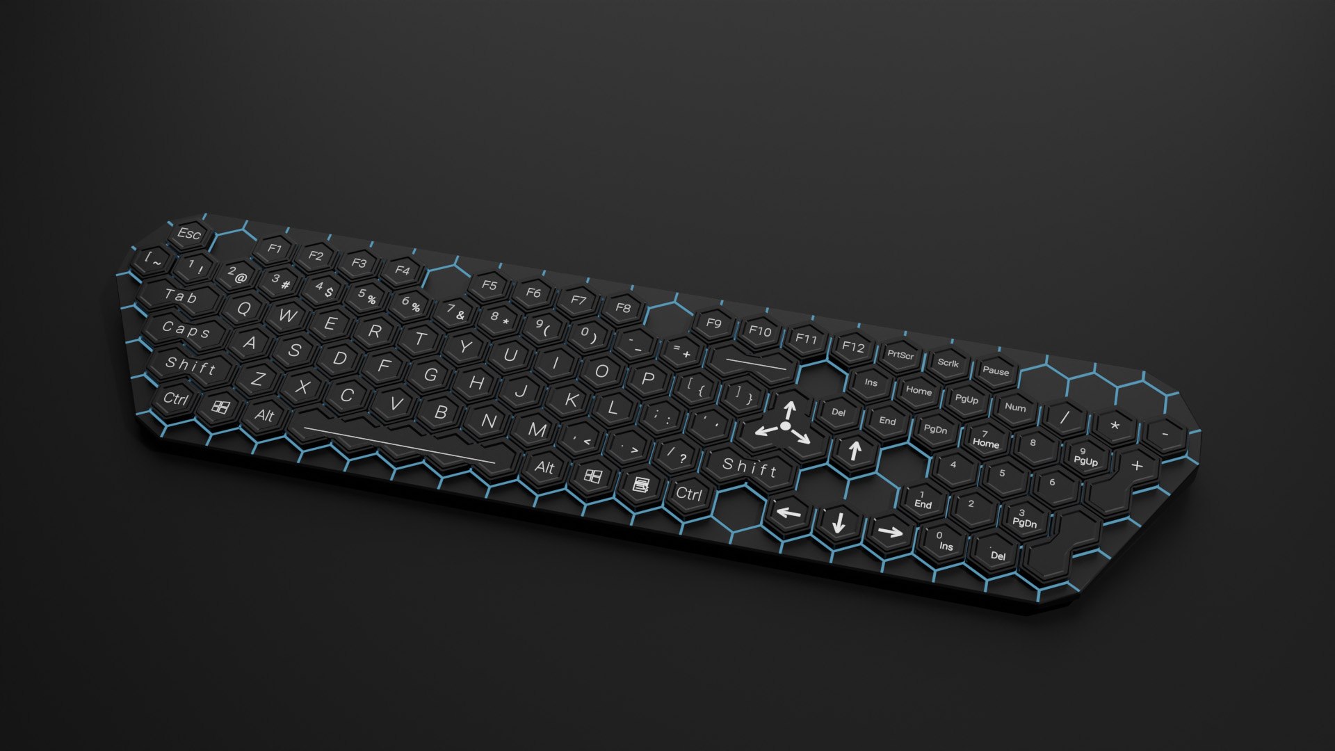 Hexagon Keyboard 3D Model TurboSquid 1873563