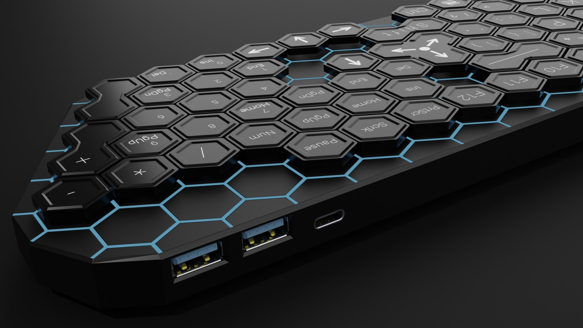 Hexagon Keyboard 3D Model TurboSquid 1873563