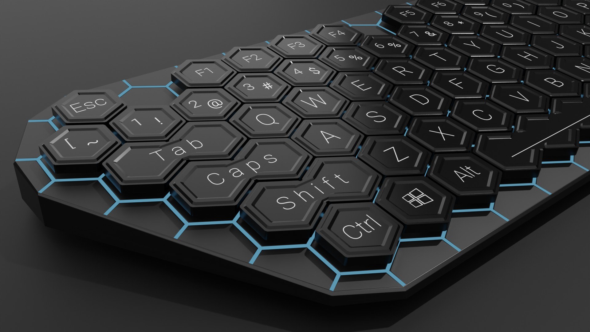 Hexagon Keyboard 3D Model TurboSquid 1873563