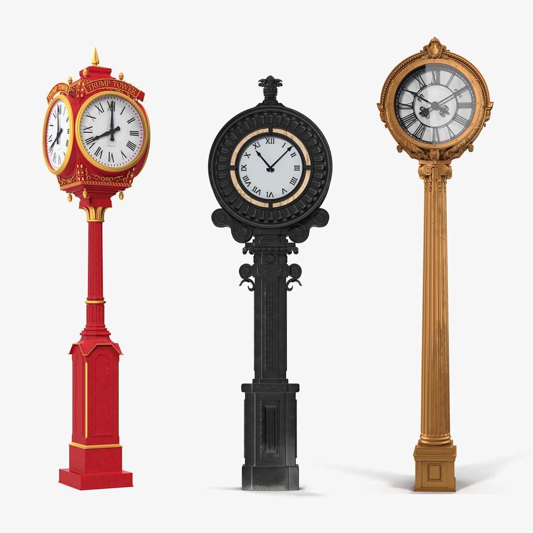 New York Street Clocks Model - TurboSquid 1530202