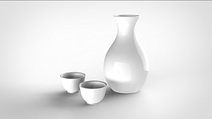 wine bottle rice 3D