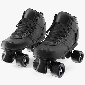 3D Quad Roller Skates Black