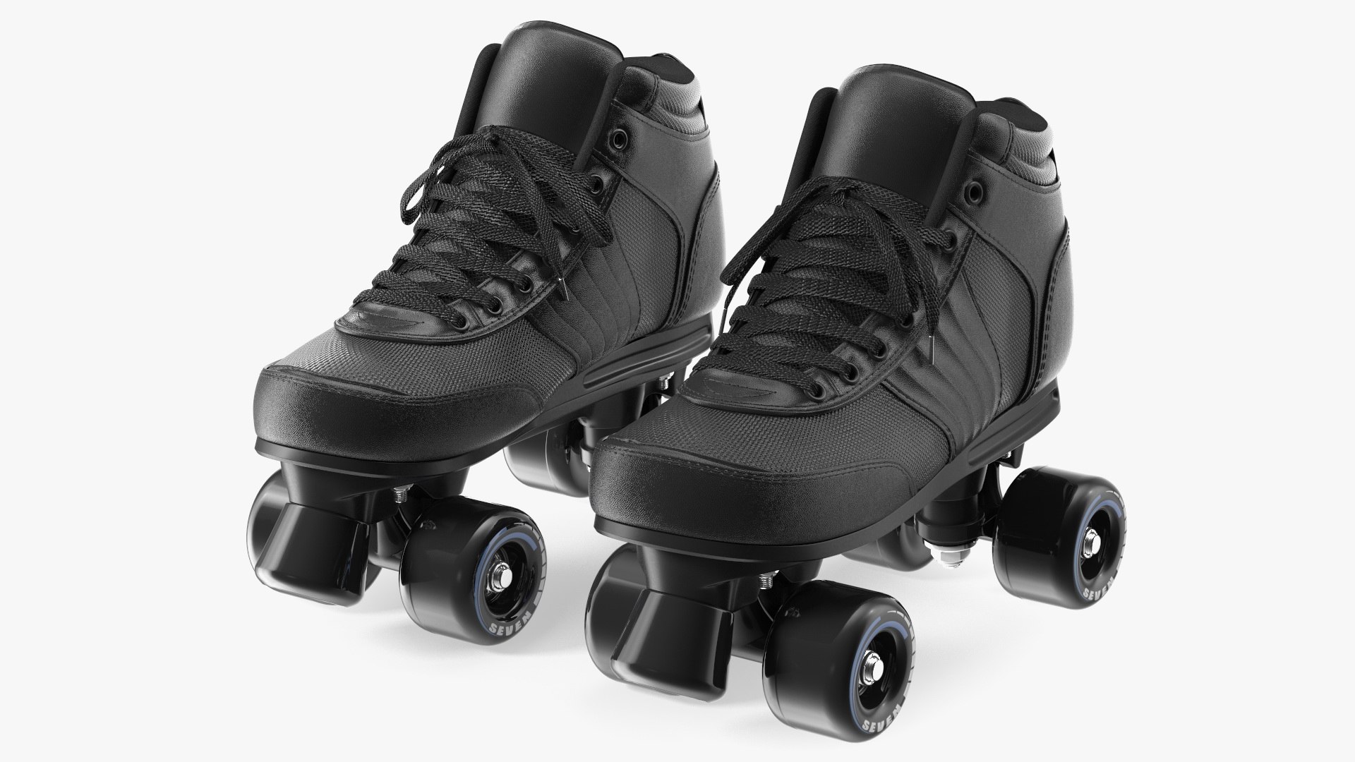Quad Roller Skates Black 3D model preview