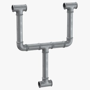 3D galvanized steel pipe letter model