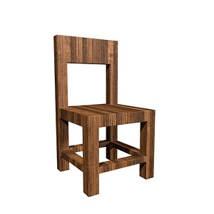 3D wooden chair model