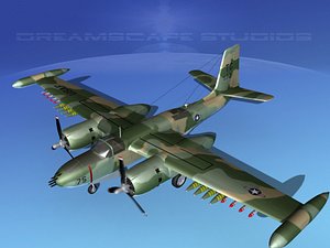 3d douglas a-26k a-26 bomber model