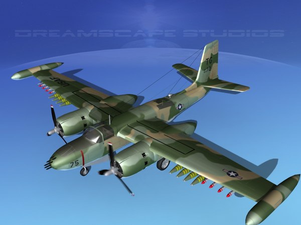 modelo 3d Douglas A-26K Invader USAF Vietnam 2 - TurboSquid 1104945