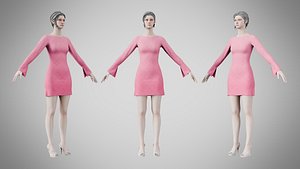 3D Dress 51 Tickle Me Pink With Design