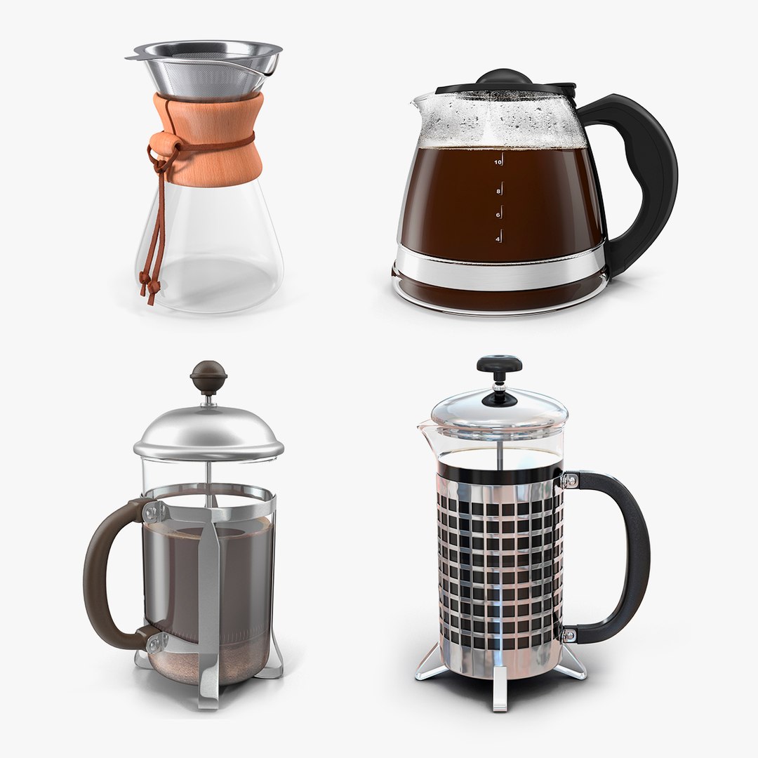 3D Coffee Pots with Coffee Collection 3 model TurboSquid 2021457
