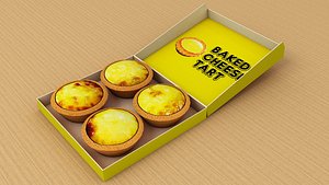 3D model Baked Cheese Tarts