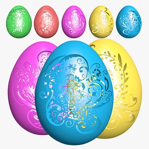pack 5 1 easter eggs 3D model