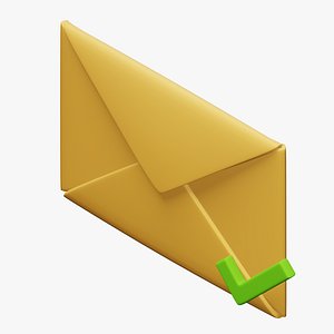 Cartoon envelope with checkmark