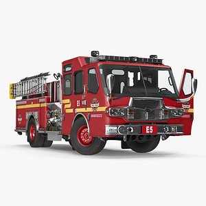Fire Apparatus E-One Quest Seattle Rigged 3D Model