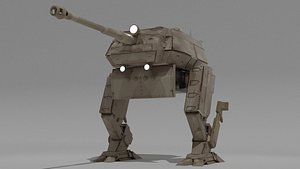 3D Destroyer Mech Walker with RIG and LOWPOLY Desert Camo model