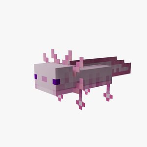 Mineraft Axolotl Rigged model
