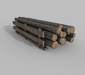 3D Wood logs A