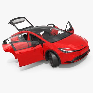 2025 Toyota Prius Red Rigged for Maya