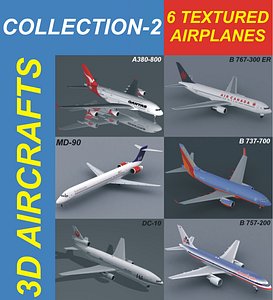 3d 6 airplanes model