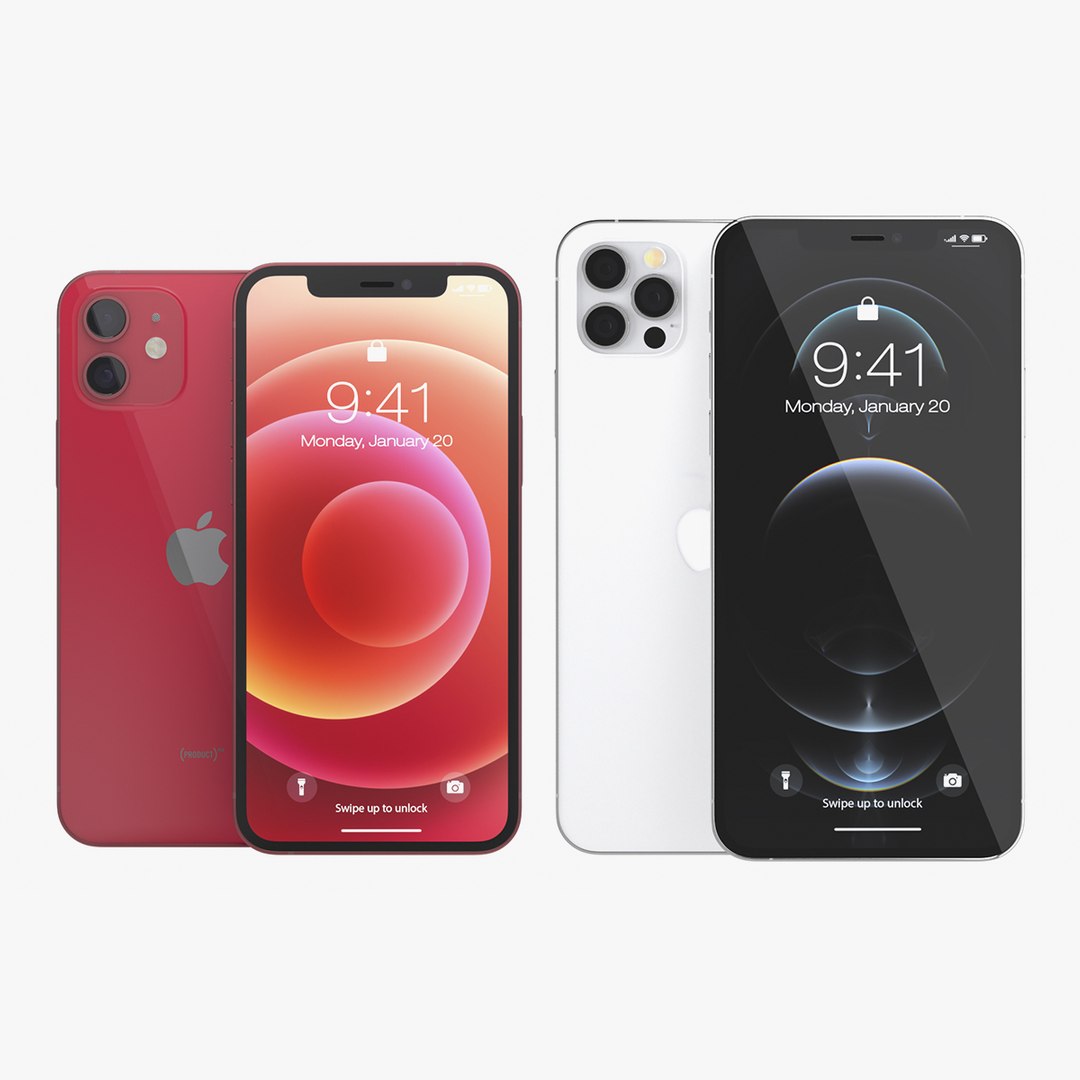 Apple iPhones 12 Collection 3D model preview