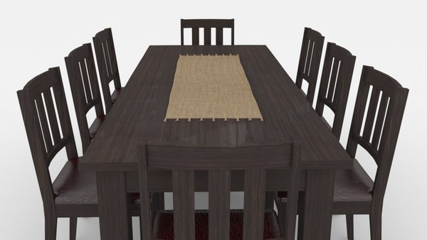 Dining Room Table Chairs Model Turbosquid 1171631 