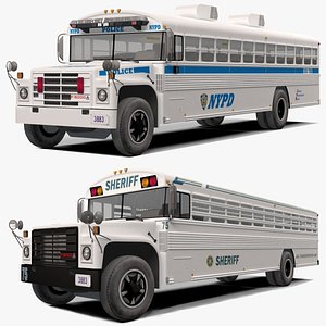 3D NYPD Bus and Prison Bus model
