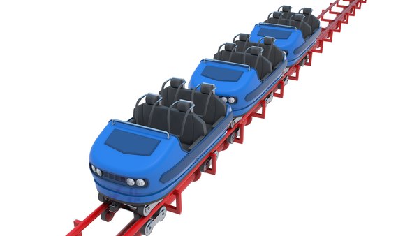 Achterbahn Zug Blau 3D Modell TurboSquid 1931854