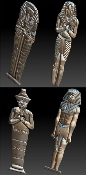 Set 4 statues egypt 3D model - TurboSquid 1252805