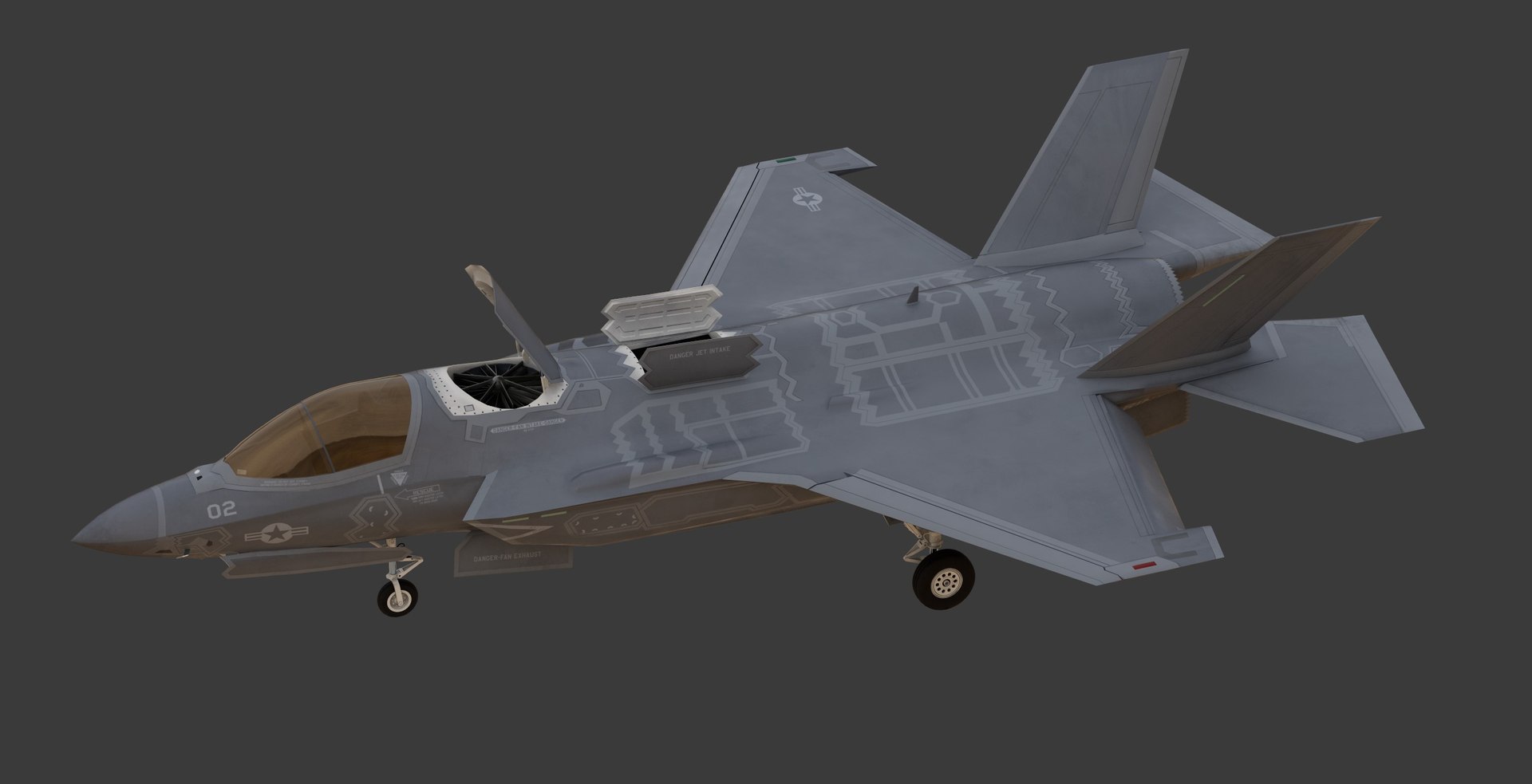 3D model Lockheed Martin F-35B Lightning II Marines STOVL https://p.turbosquid.com/ts-thumb/l7/1ETkb6/31/f35b_10/jpeg/1760127556/1920x1080/fit_q87/8e772b1b963b5ee5cc9a8dbb91d2a280ae47bc3b/f35b_10.jpg