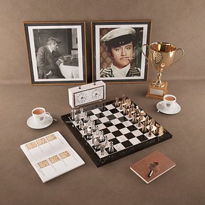 3d model set chess board