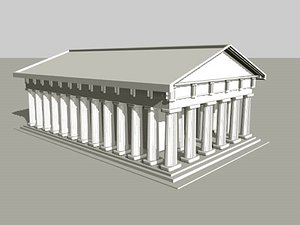3d greek temple model