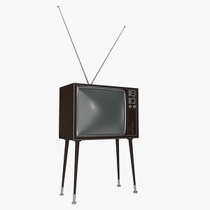 retro tv 4 modeled 3d 3ds