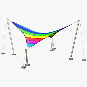 3D Tensile Structures Architecture Colorful model